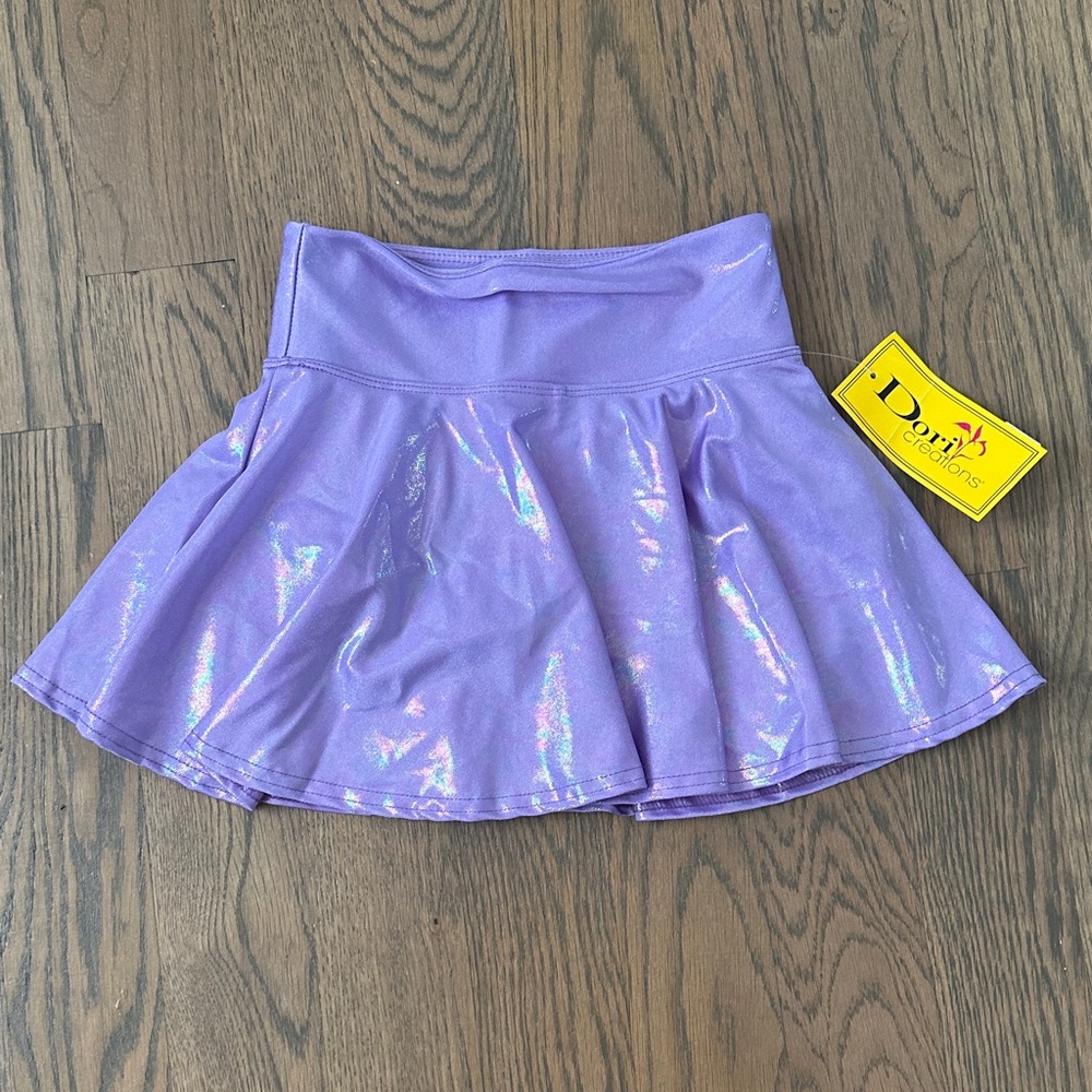 Dori Creations Girls' Purple Shimmer Skort